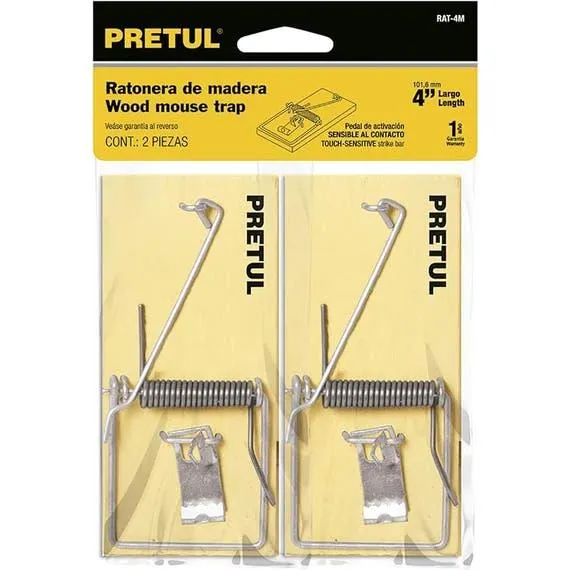 Trampa De Madera Para Raton 4 Bolsa C/2pzas Pretul Rat-4m