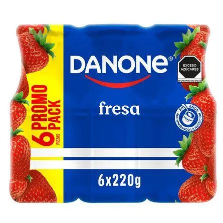 Yoghurt Danone Bebible con Fresa 6 piezas de 220 gr c/u