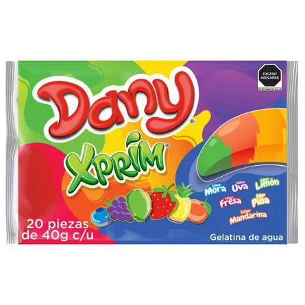 Dany Gelatina Multisabor Xprim 20 Piezas de 40 Gr C/U