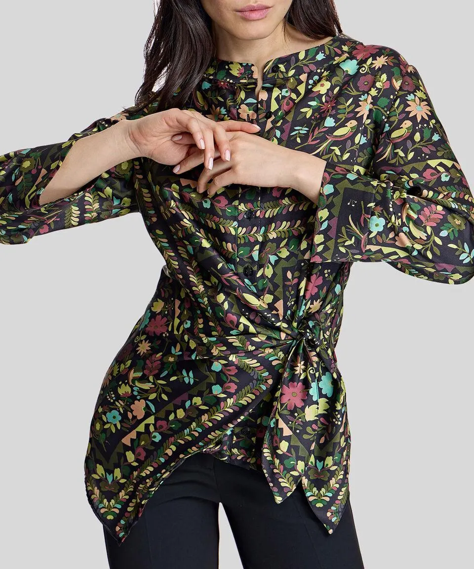 Blusa Estampado Floral Manga Larga Mujer