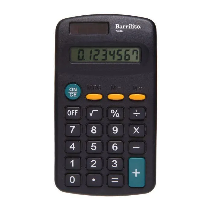 CALCULADORA BASICA BOLSI. BARRILITO 7723G 8 DIG. SOLAR
