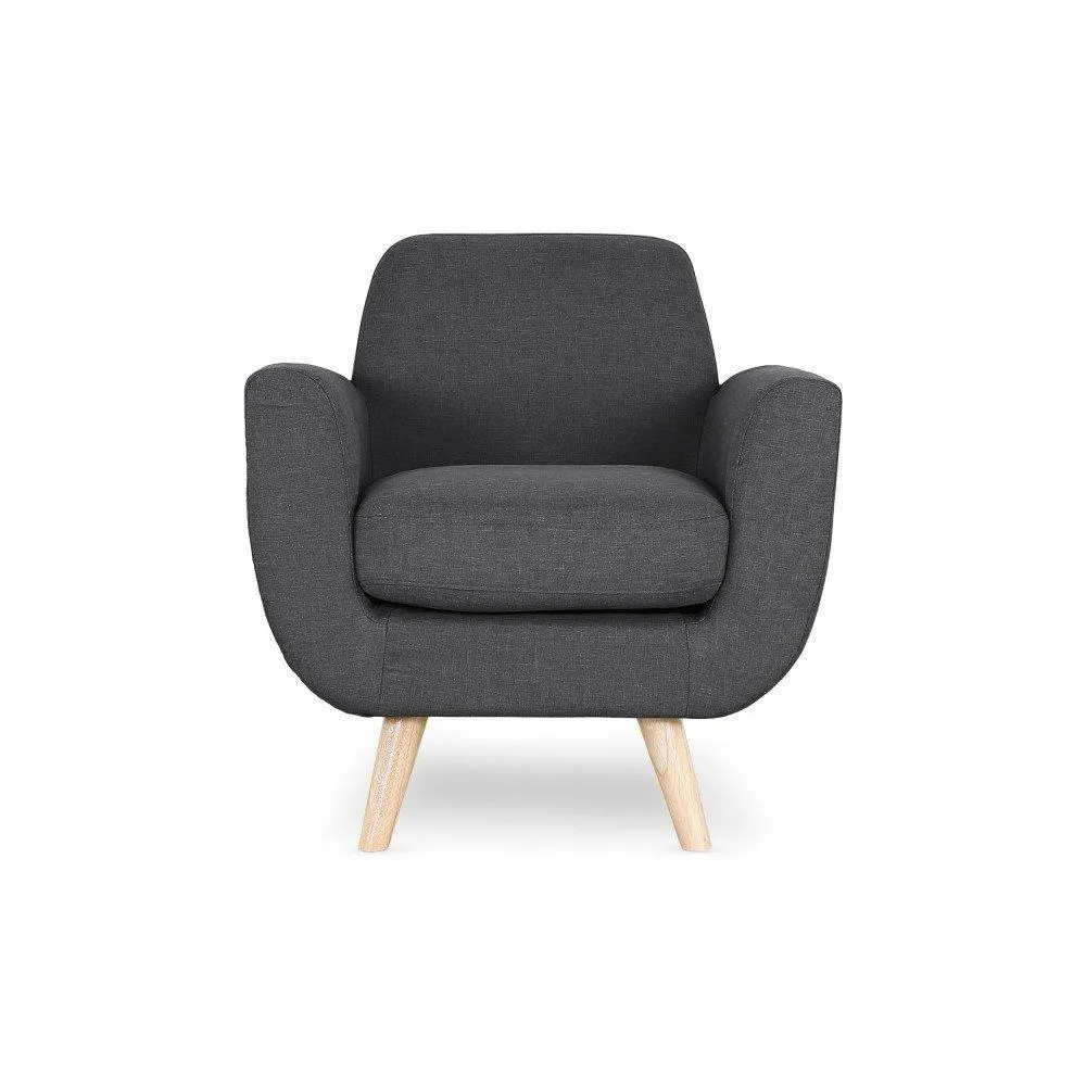 Prado - Sillón estilo moderno en tela color gris oscuro