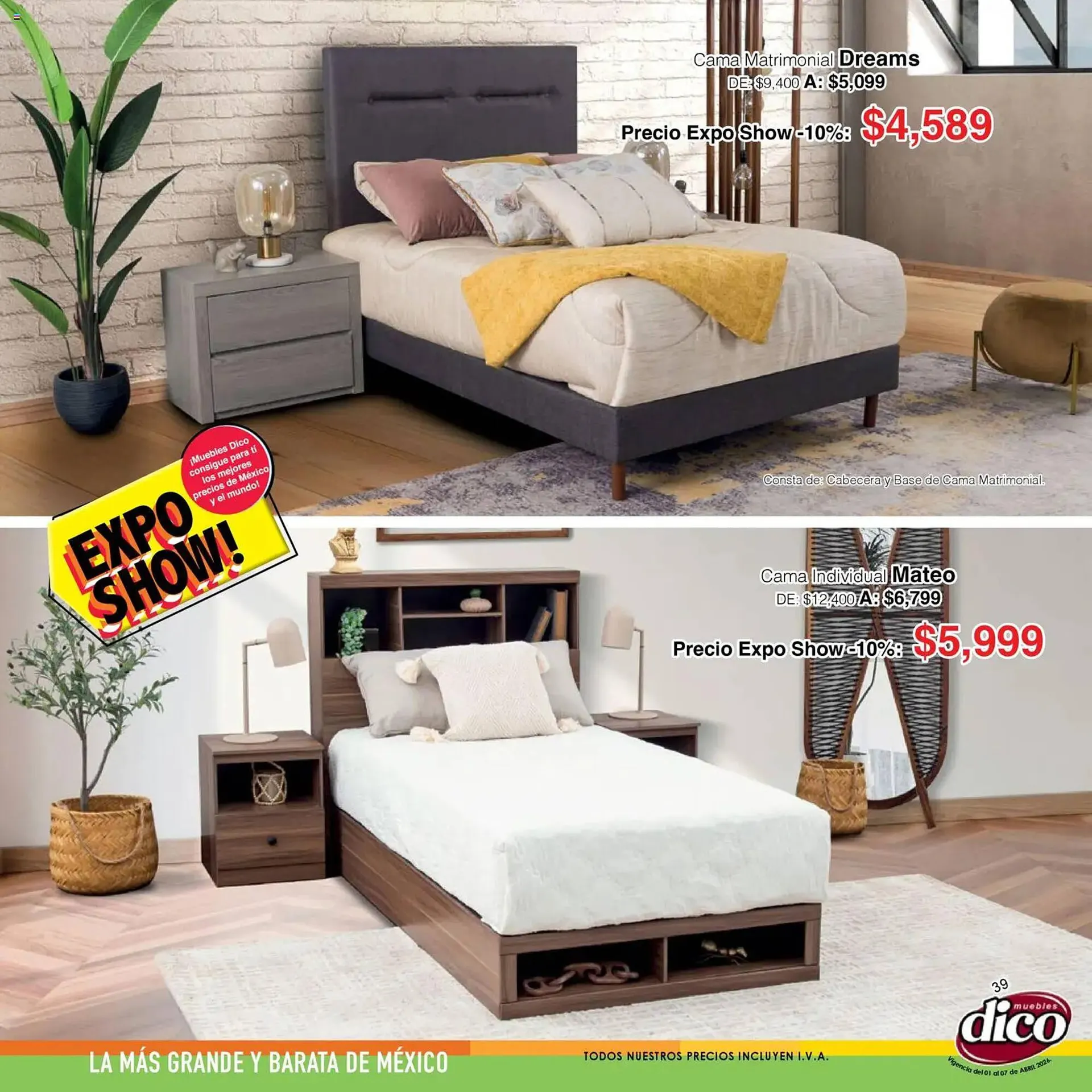 Catálogo de Catálogo Muebles Dico 1 de abril al 7 de abril 2026 - Pagina 39