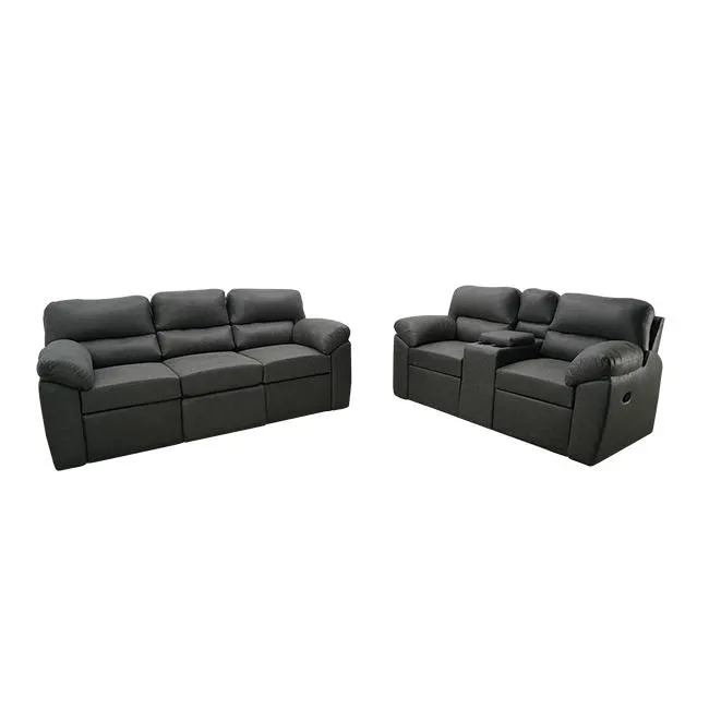 Sala sofa y love Albany con 2 reclinables en tela gris