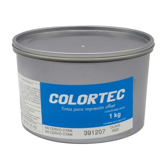 Tinta Seleccion Cervo Colortec 5820 Cyan Process 1 Kg. Fresca