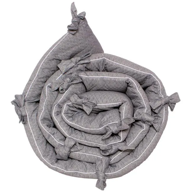 Bumper Protector para cuna Cary bebé Capitonado Gris