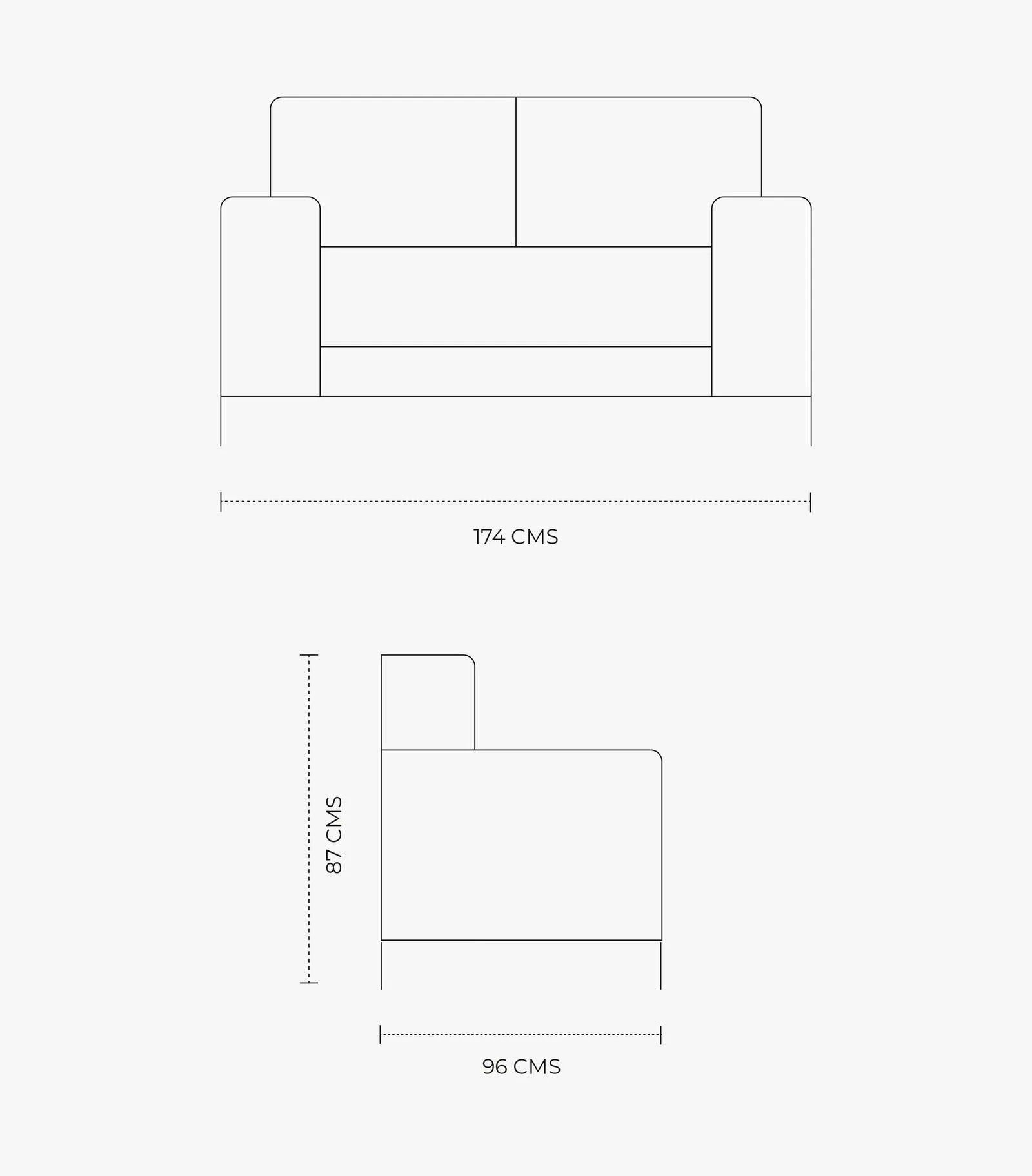 Love Seat Sweet tela color Gris de Boal