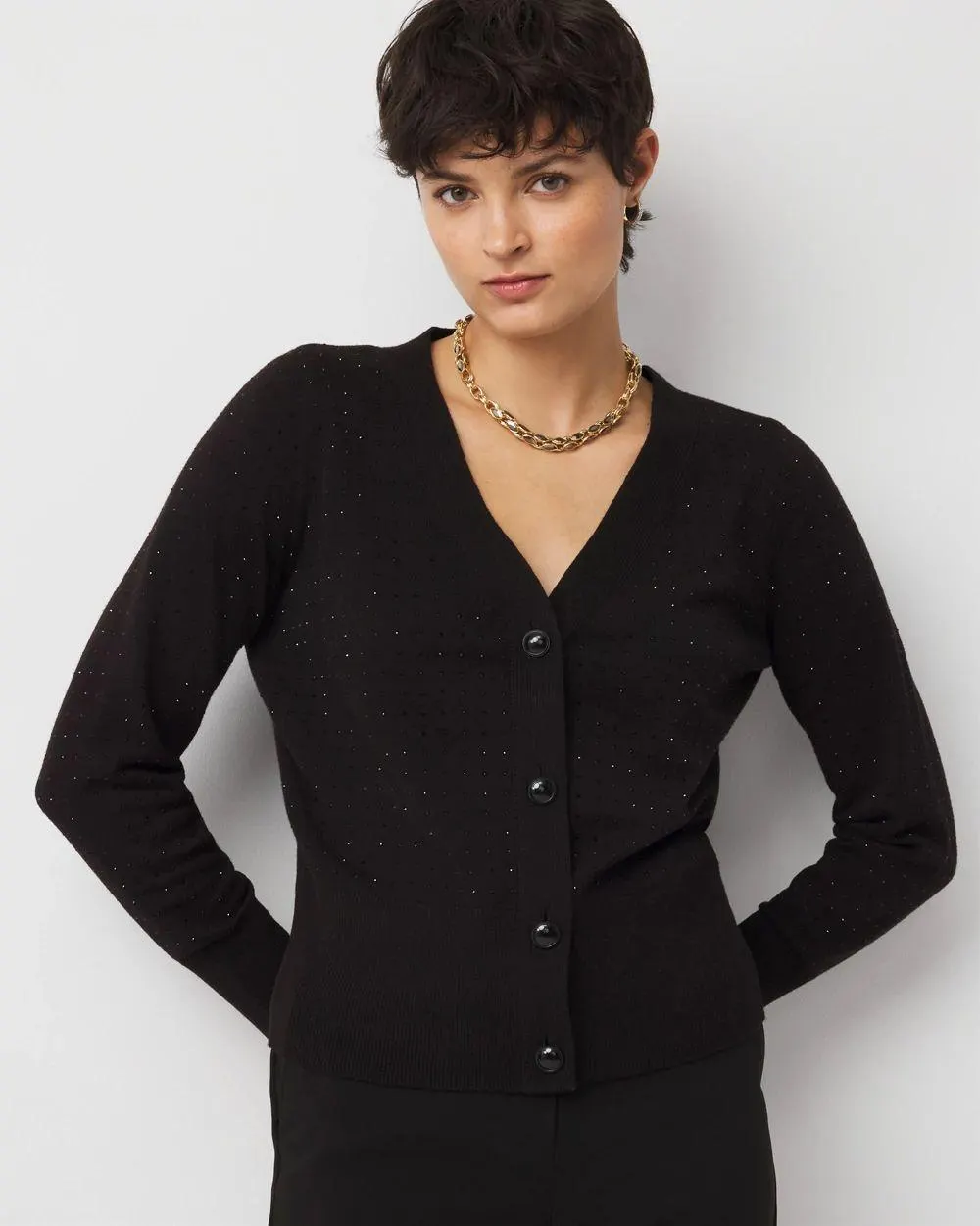 Petite Embellished Cardigan Sweater