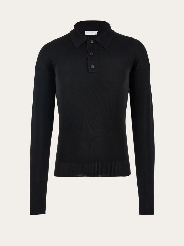 Polo manga larga en viscosa