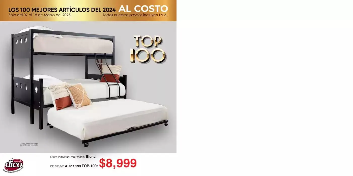 Catálogo de Muebles Dico Top 100 Centro 2025 7 de marzo al 18 de marzo 2025 - Pagina 10