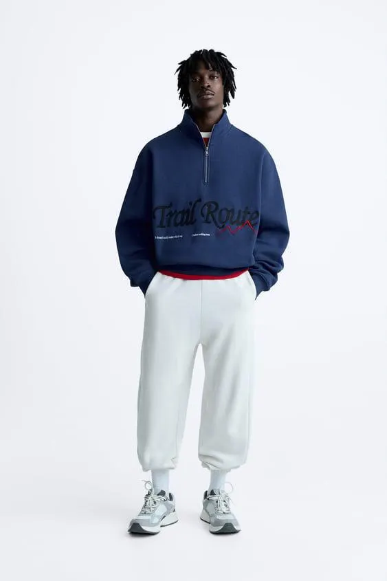 SUDADERA CREMALLERA BORDADOS