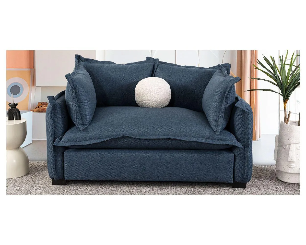 Sofá 2 Plazas Polet Azul Marino