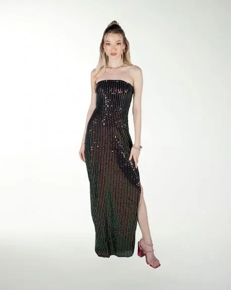 VESTIDO CL ENTALLADO CON ABERTURA