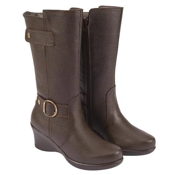 023372 Bota De Piel Con Hebilla Confort