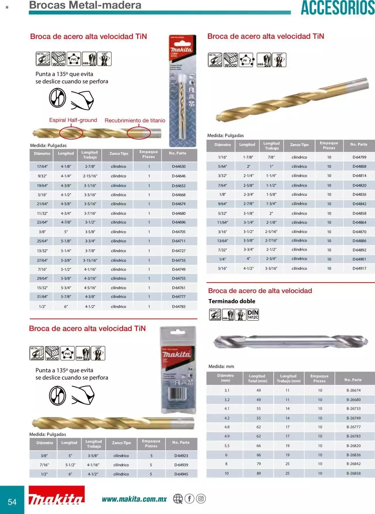 Catálogo de Makita Ofertas Accesorios 5 de septiembre al 31 de diciembre 2023 - Pagina 54
