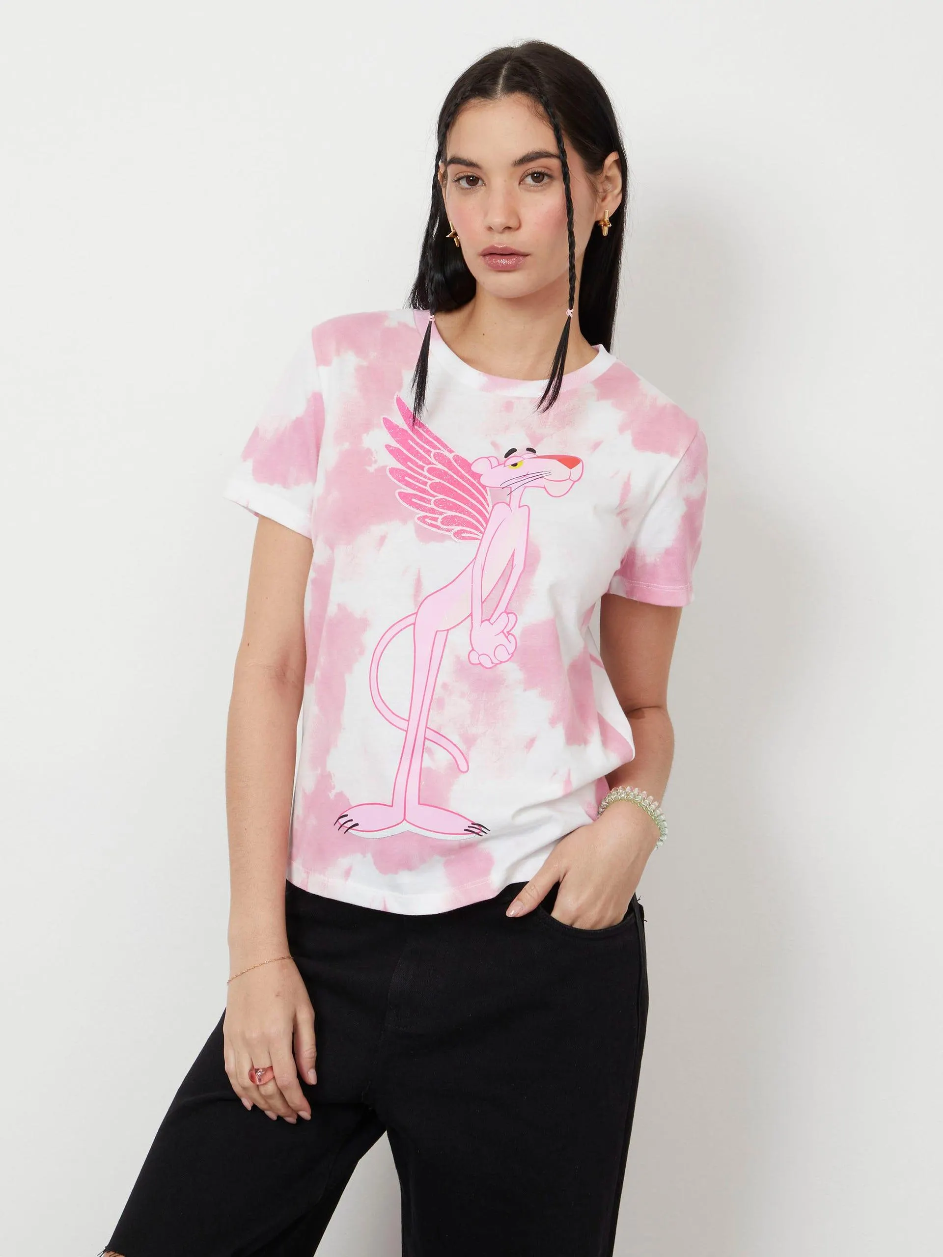 Playera Manga Corta Estampado de la Pantera Rosa