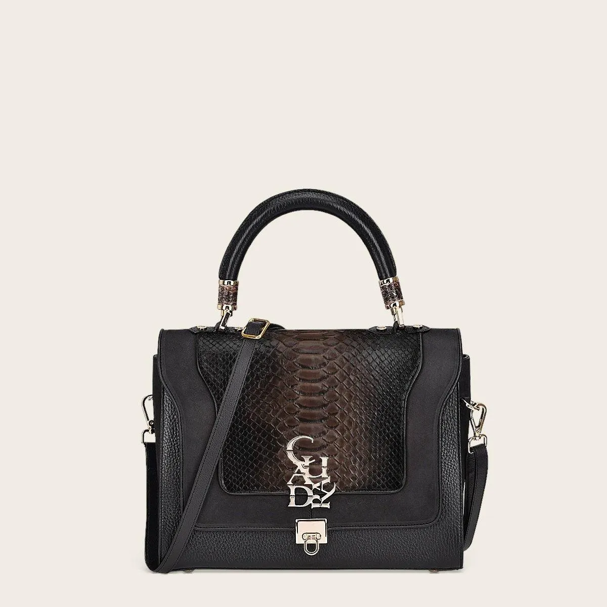 Bolso en piel genuina de pitón.