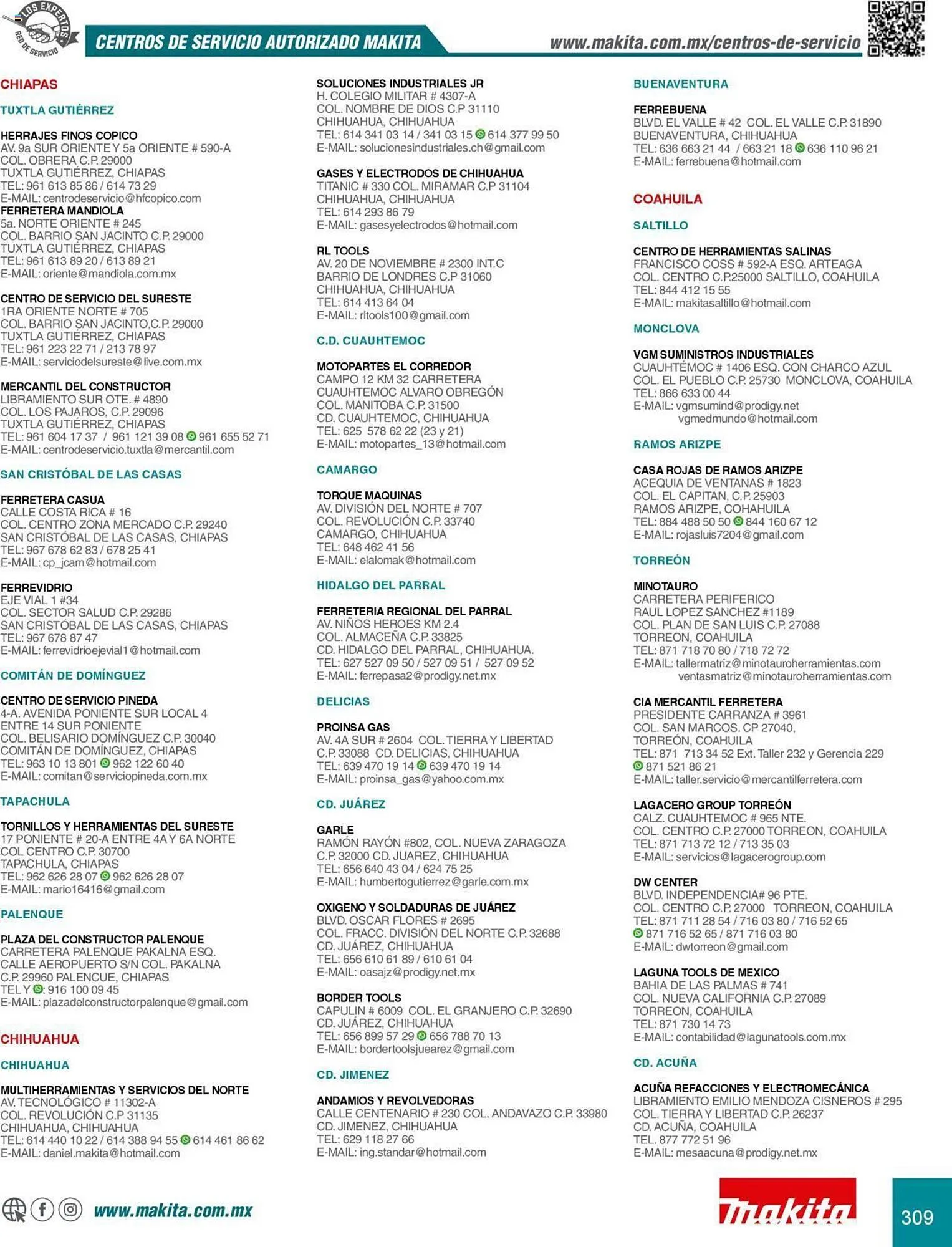 Catálogo de Catálogo Makita 8 de julio al 31 de diciembre 2025 - Pagina 309
