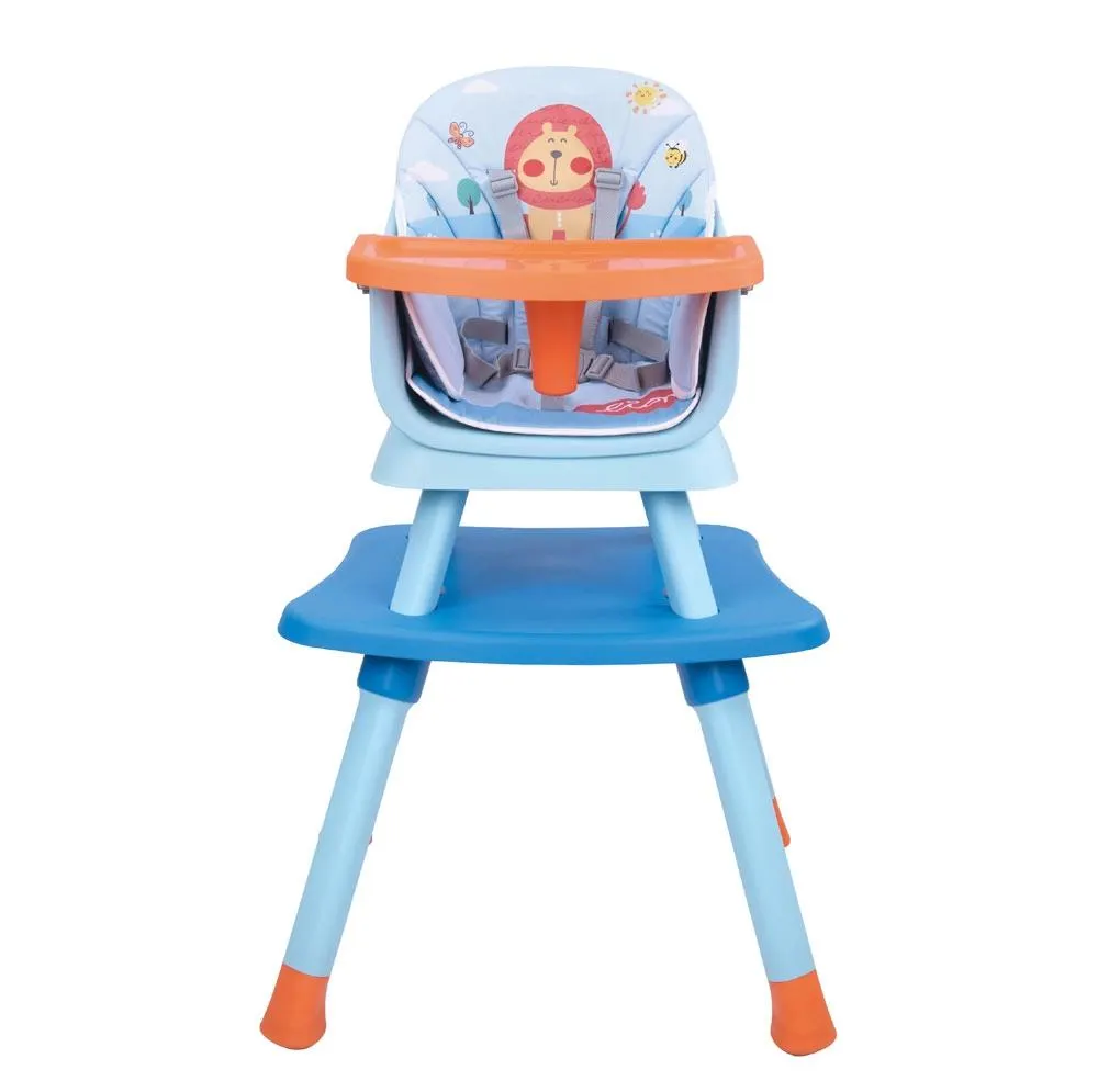 Silla Alta D´bebé 4 en 1 Grow with me Azul + naranja