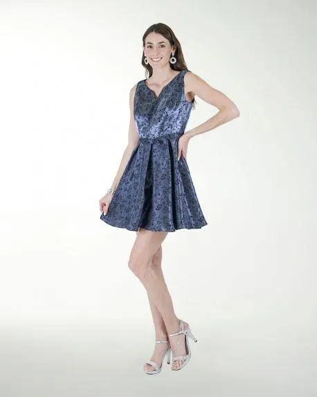 VESTIDO DA ESCOTE EN V CIRCULAR