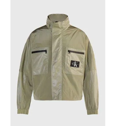 Chamarra Calvin Klein Logo Engomado Hombre Verde