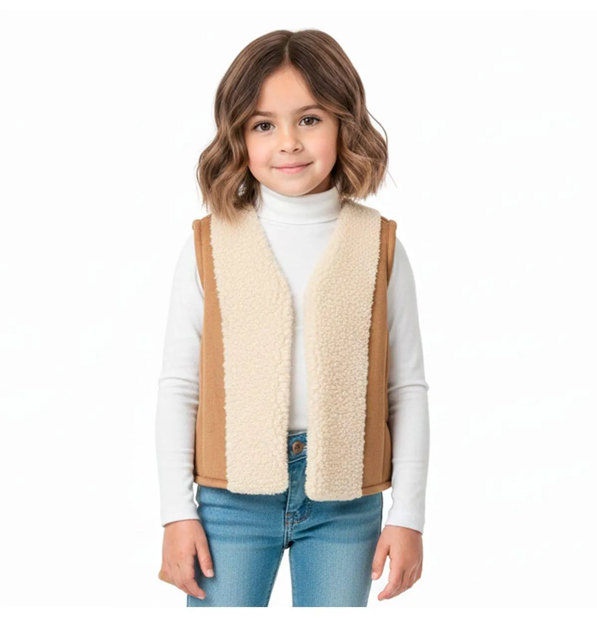 Chaleco Sofi Tipo Piloto Con Borrega Para Niñas G657