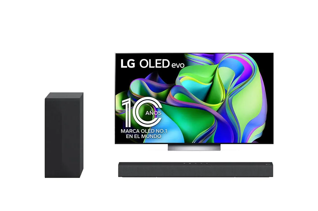 Pantalla LG OLED evo 65'' C3 4K SMART TV con ThinQ AI + LG Sound Bar S40Q