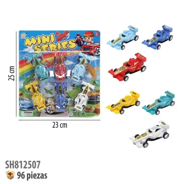 CARROS 6 PIEZAS FRICCION