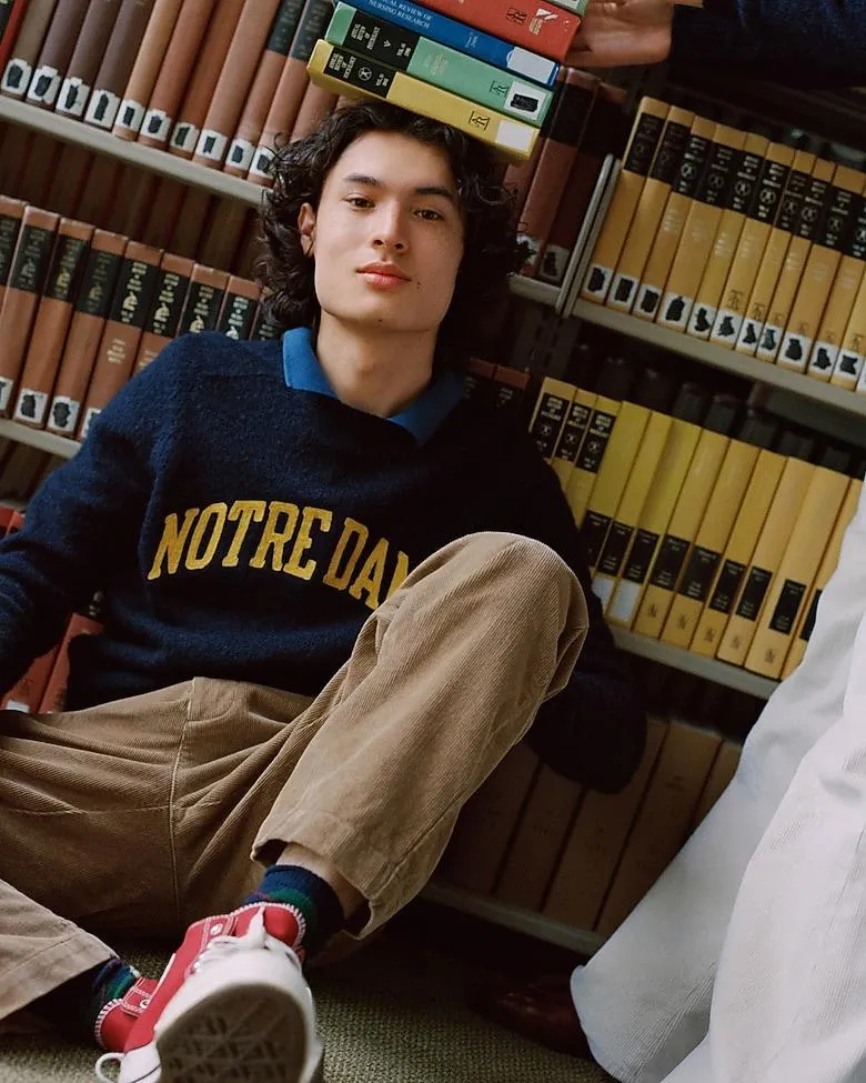 '47 X J.Crew brushed wool Notre Dame sweater