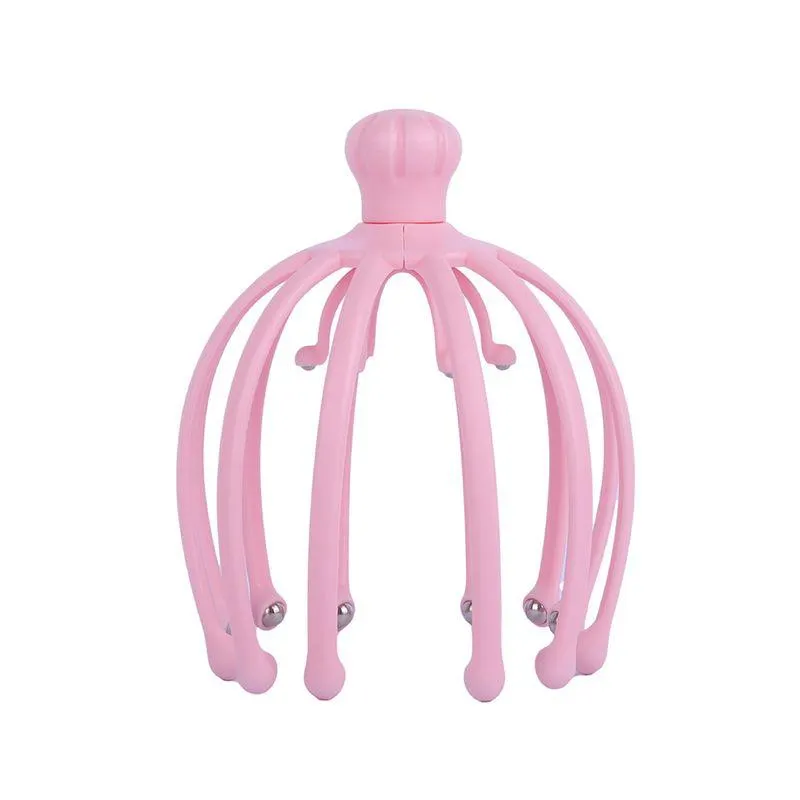 Masajeador Para Cabeza Con Rodillos Giratorios Sintético Rosa 16.5 cm