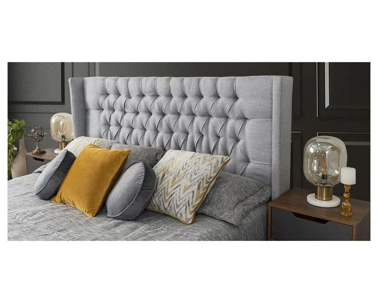 Cabecera King Size Estela Plata