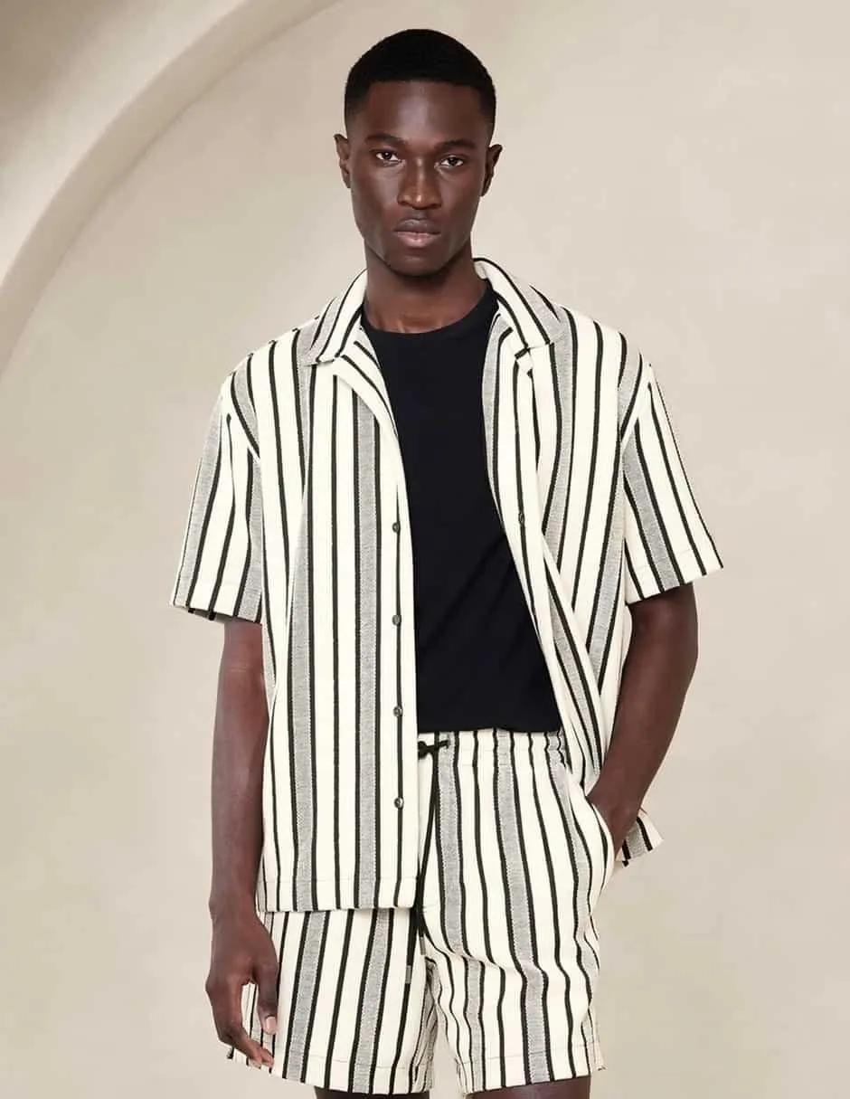 Sobrecamisa casual Banana Republic de algodón manga corta para hombre