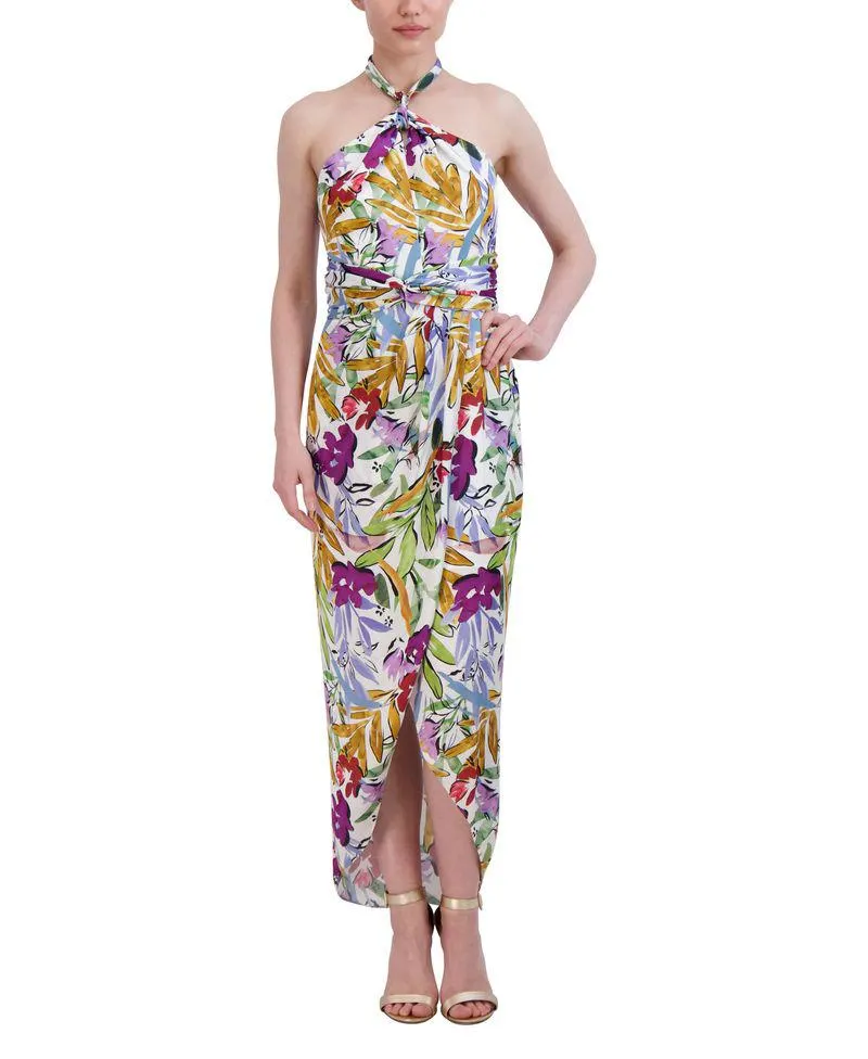 Maxi Vestido Halter Floral Tropical