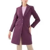 Shyla, Abrigo de Corte Clásico con Bolsas Estilizadas para Dama, Color Vino, Varias Tallas