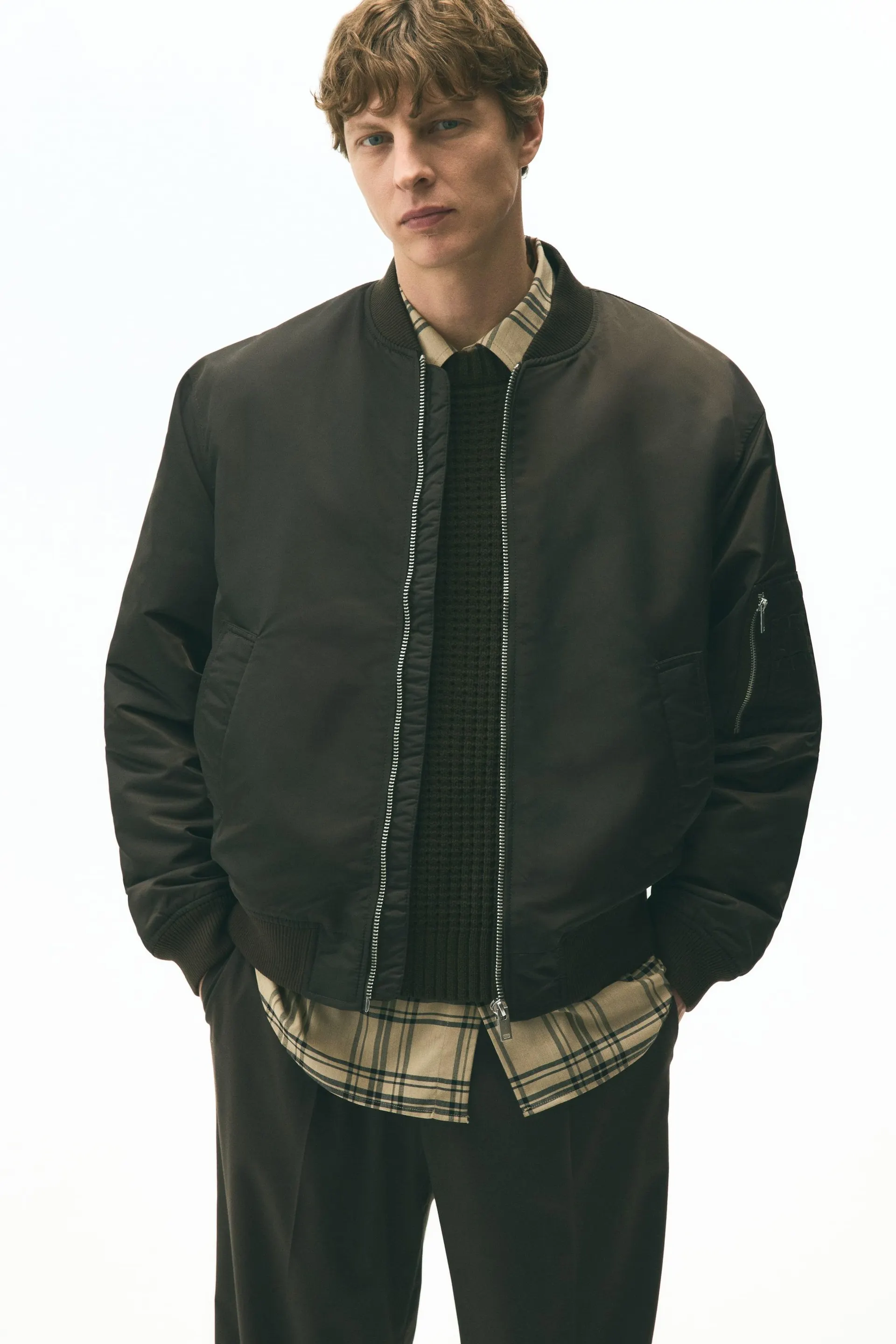 Chamarra bomber de nylon