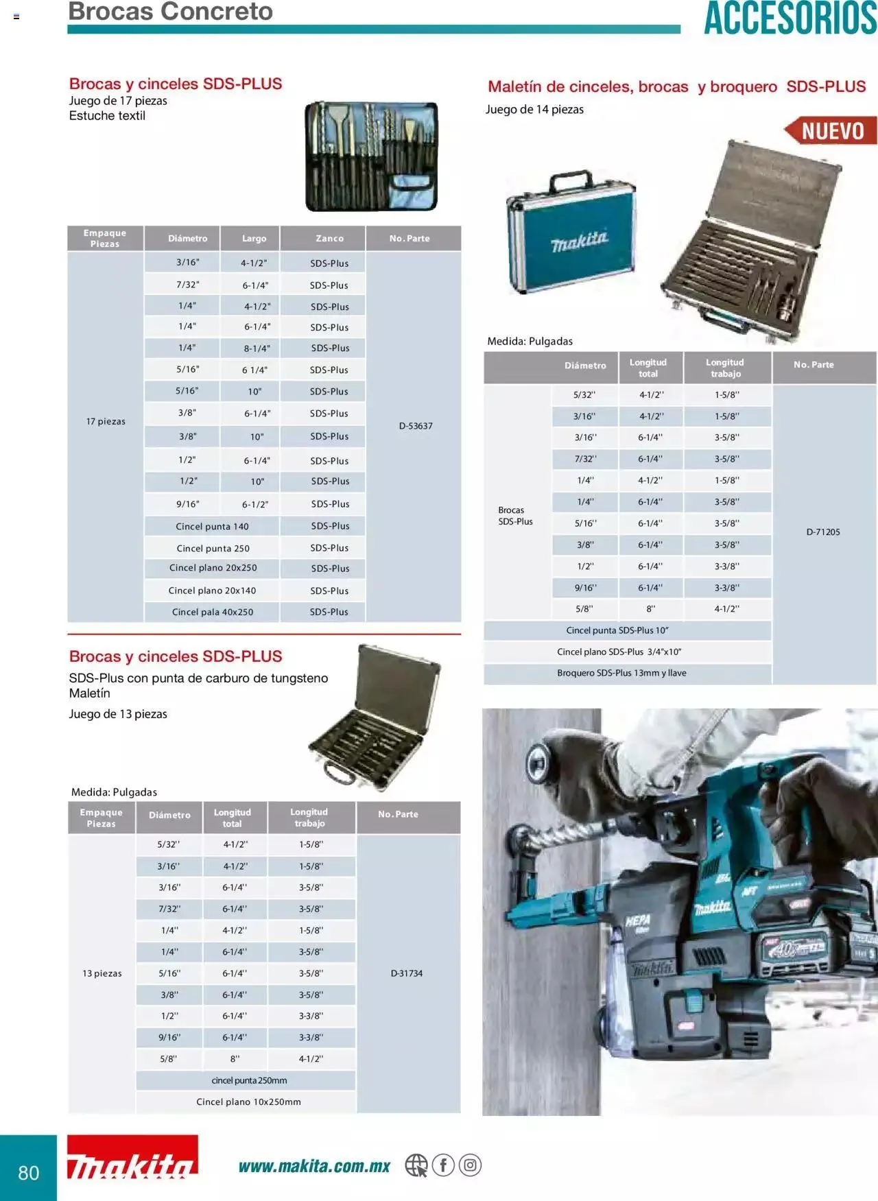 Catálogo de Makita Ofertas Accesorios 5 de septiembre al 31 de diciembre 2023 - Pagina 80