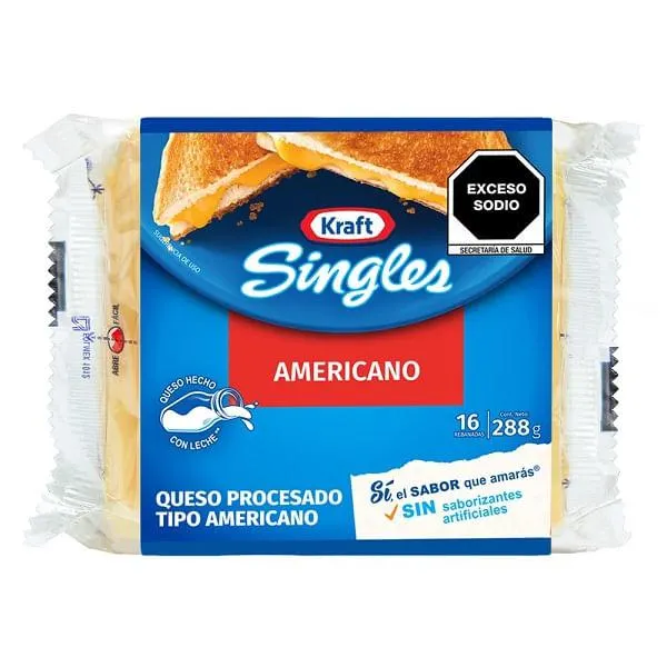 Queso Kraft fundido tipo americano 288 g