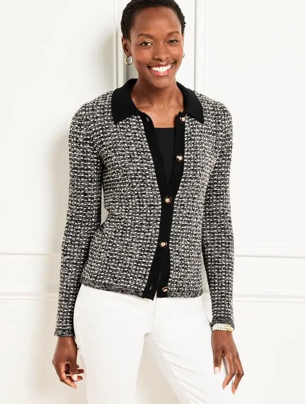 Polo Cardigan - Dash Stripe