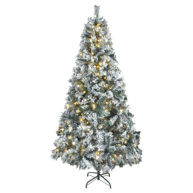 Arbol Navidad Nevado 180 Cm Luces Led Frondoso 650 Puntas