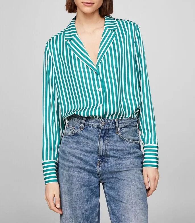 Camisa a Rayas Manga Larga Mujer