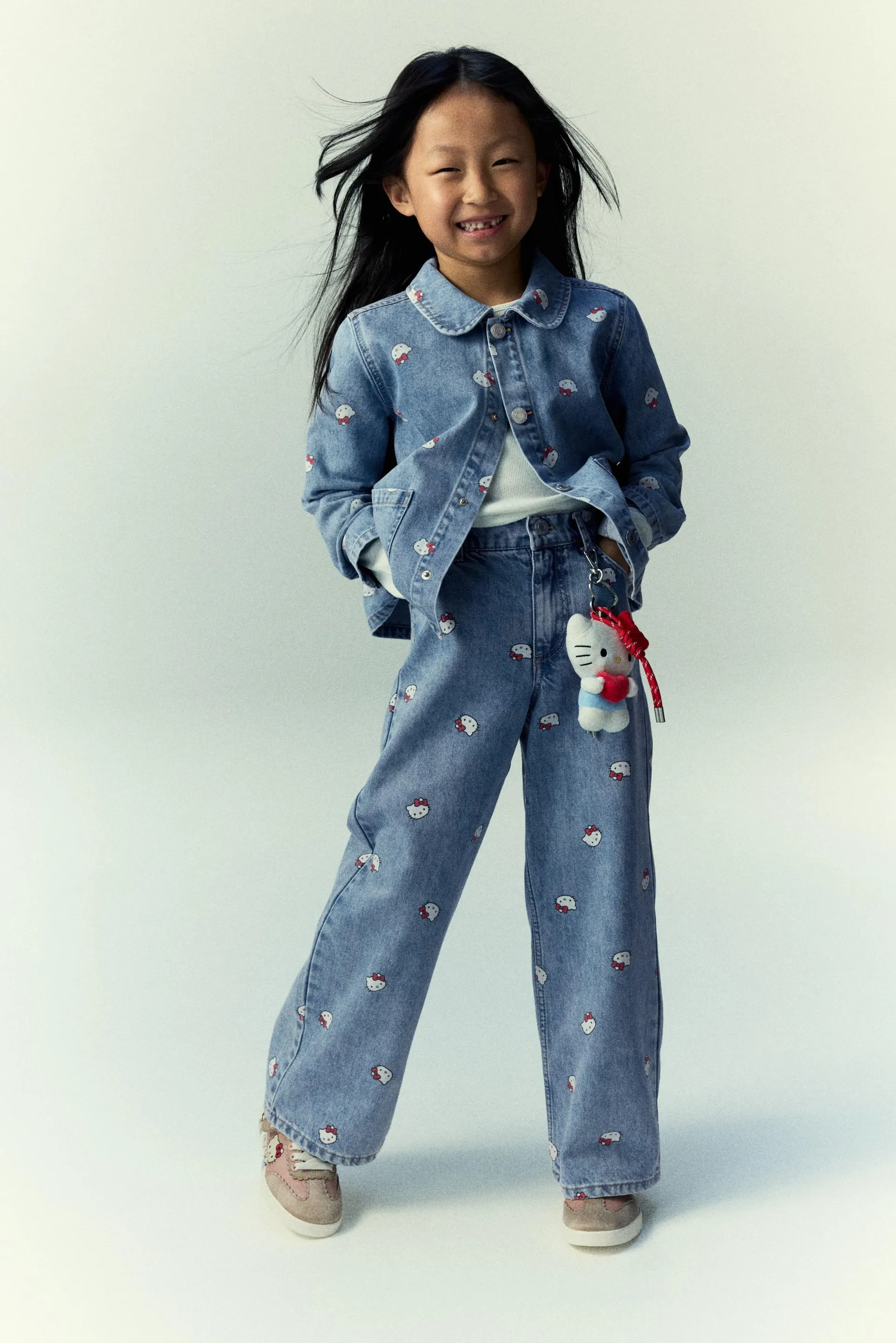 Printed Wide Leg Jeans