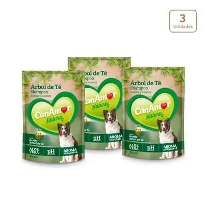 Shampoo para perros Árbol de Té Can Amor x 3 unds x 30ml c/u