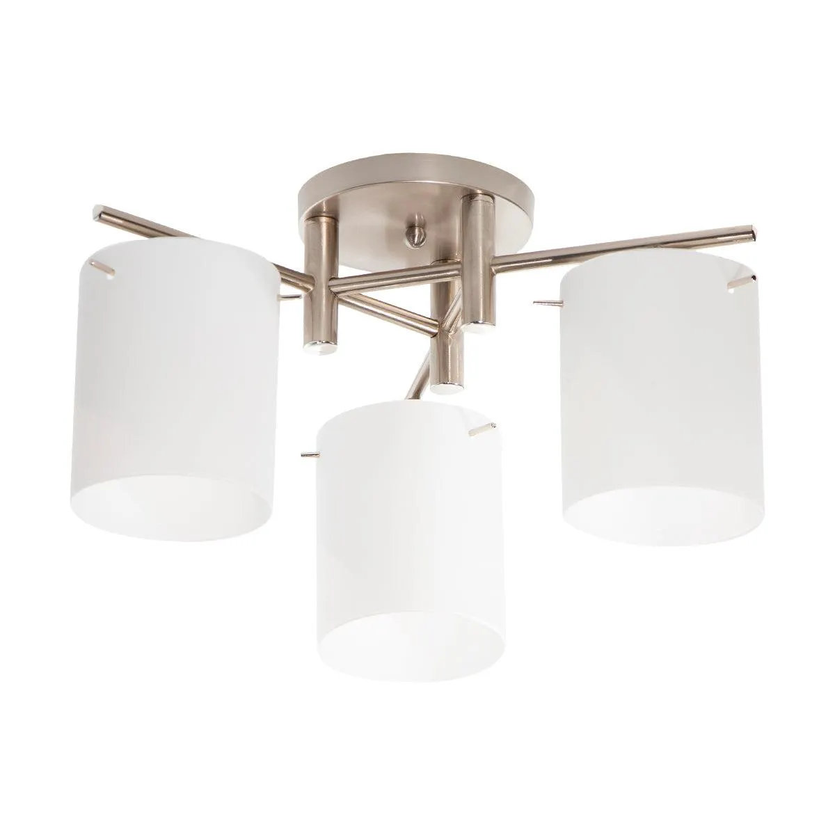 Lámpara De Techo Níquel Satinado 60w E27 3 Luces