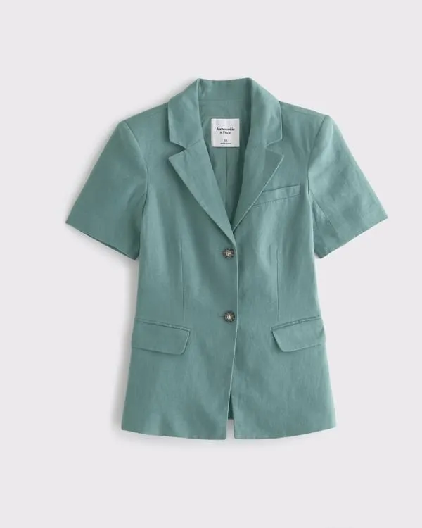 Short-Sleeve Premium Linen Blazer