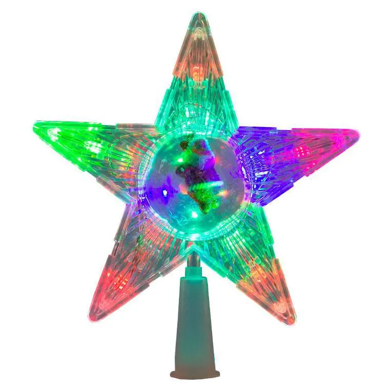 Punta Para Árbol Estrella Luz Led Multicolor Plástico Resistente