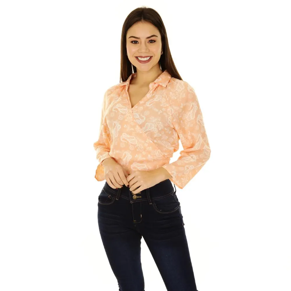 Blusa Mujer Amarre En Espalda Cuello Camisero Del Sol