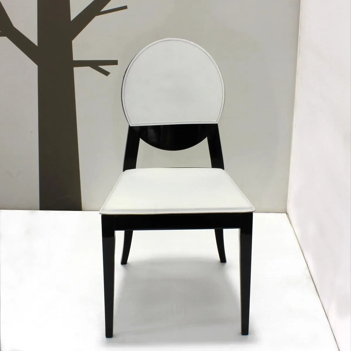 set de 2 sillas deja vu cuero blanco