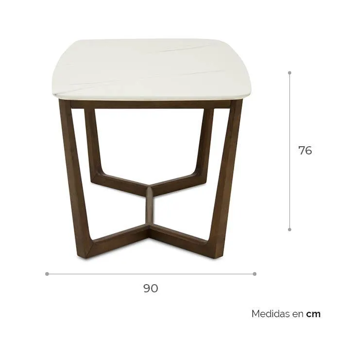 Mesa De Comedor P/6 Blanca Mog