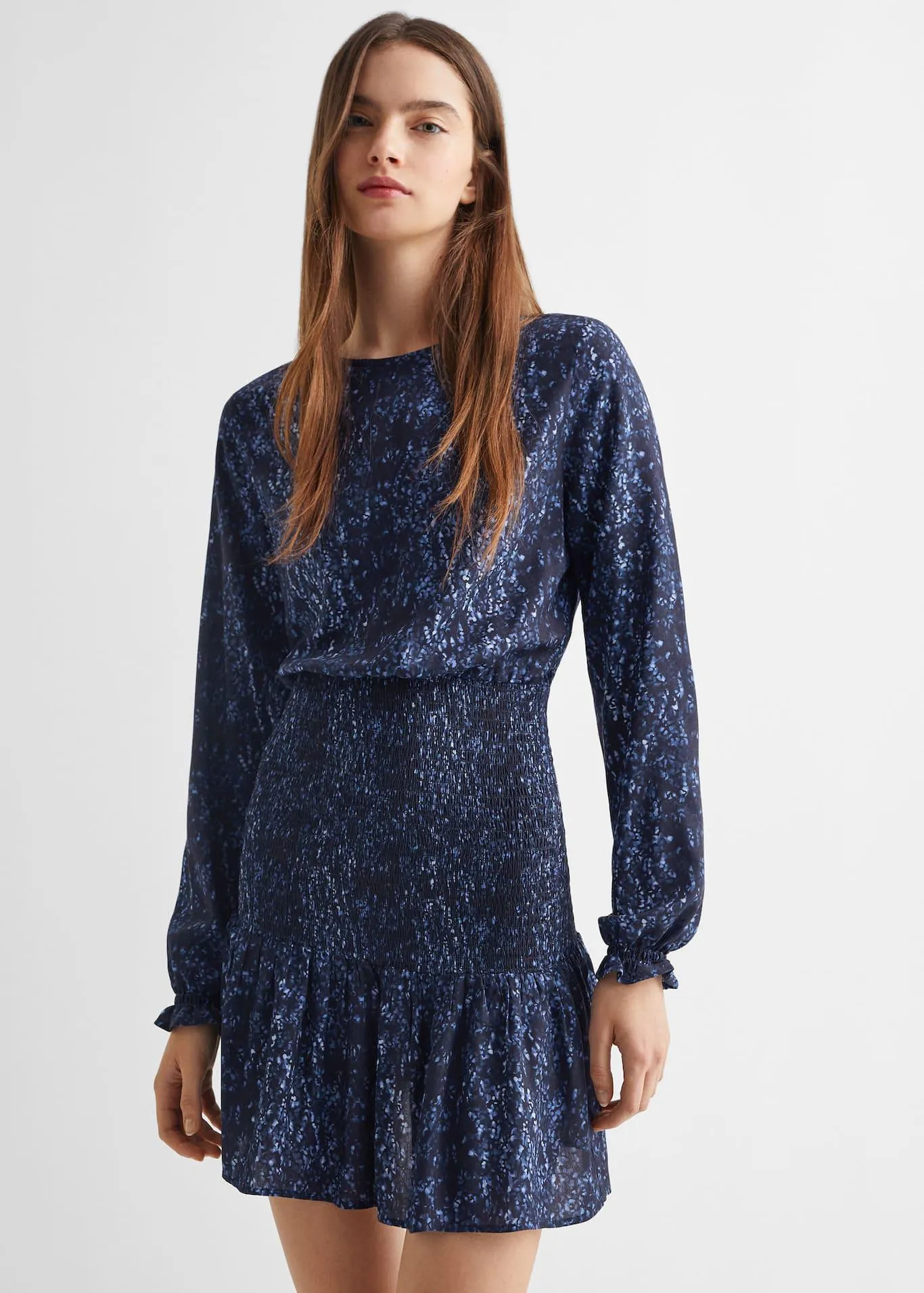 Vestido fruncido estampado