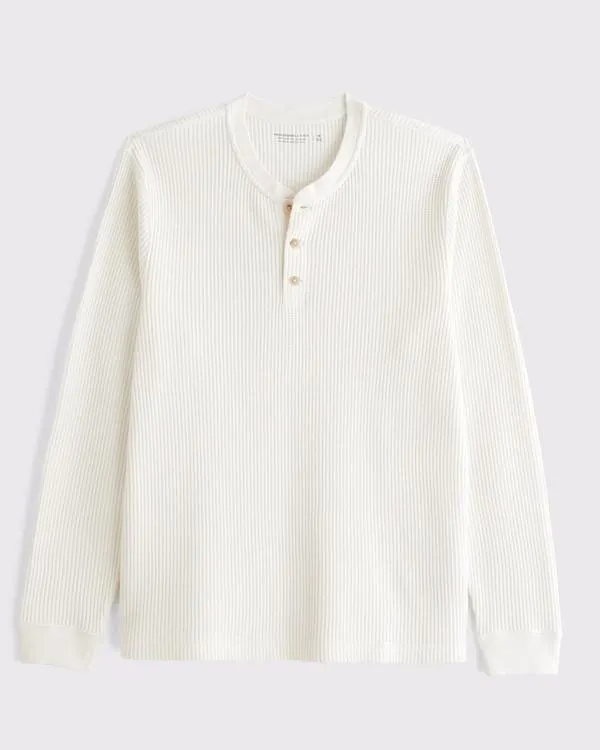 Long-Sleeve Classic Waffle Henley